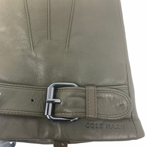 New Cole Haan Olive Green Leather Gloves Size M - Picture 3 of 6